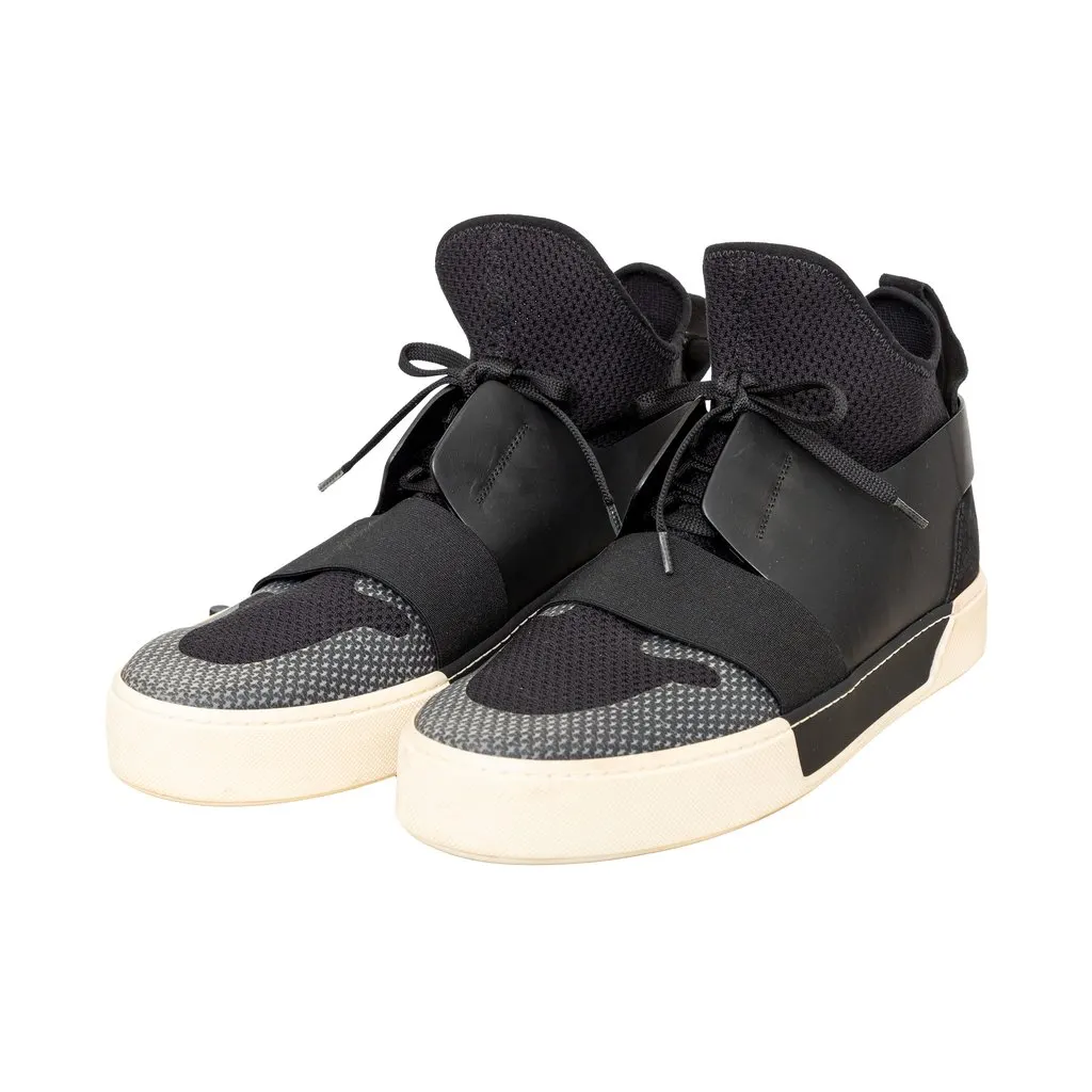 Balenciaga Mid Top Sneakers - '10s Black Lace Good - Model View