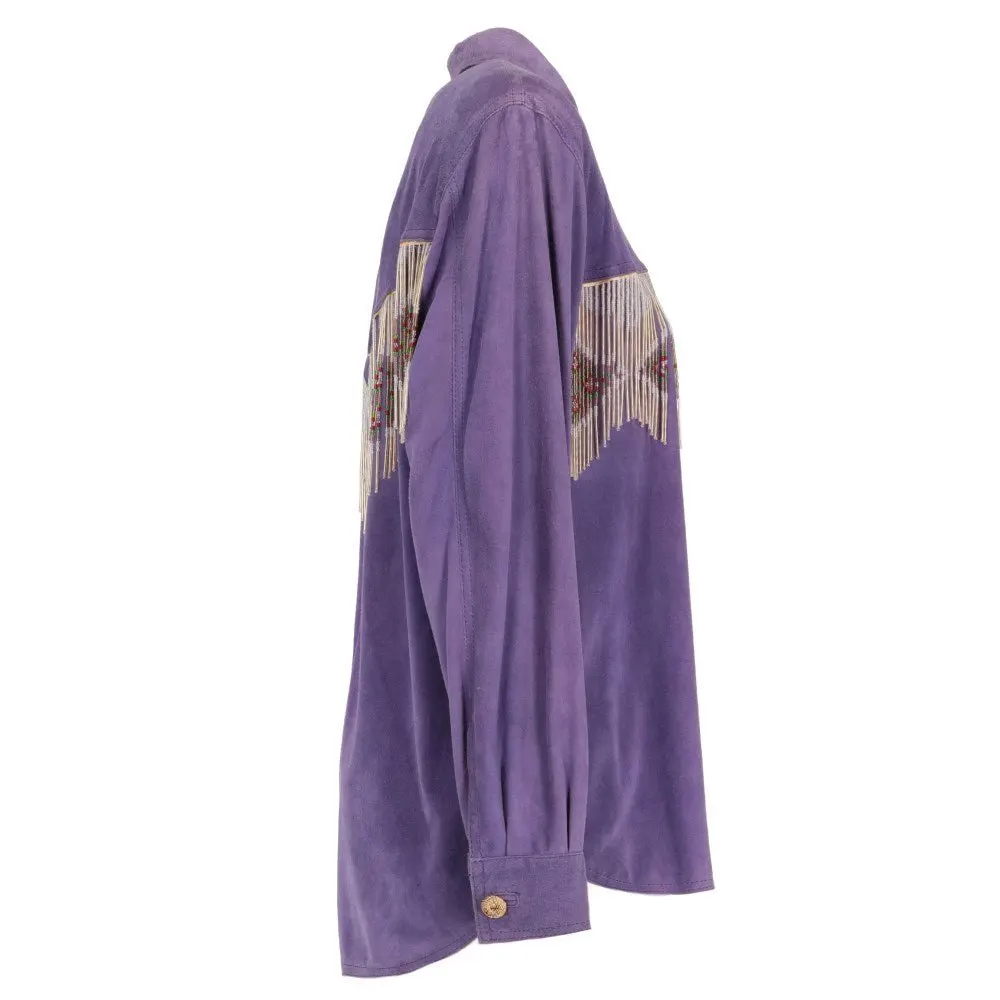 Unsigned Purple Suede Shirt - '90s Purple Suede Good - Inside View