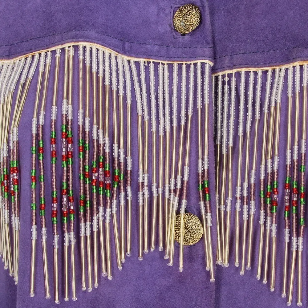 Unsigned Purple Suede Shirt - '90s Purple Suede Good - Model View