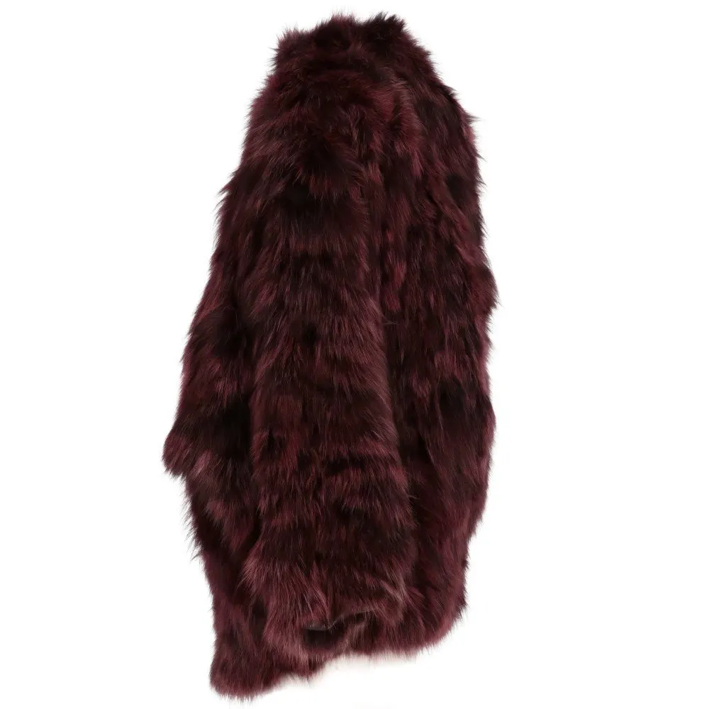 Unsigned Burgundy Lapin Fur - '80s Burgundy Good - Inside View