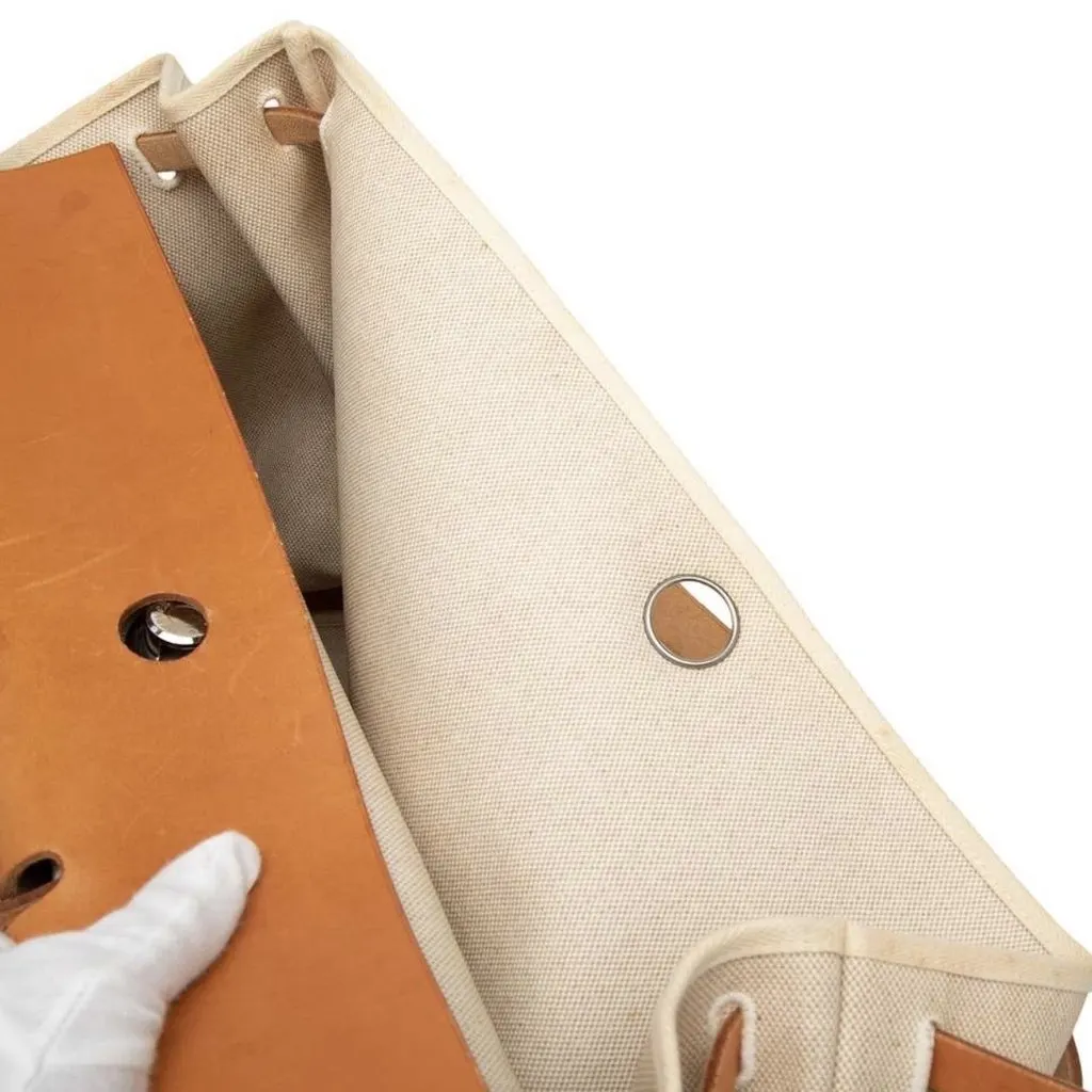 Hermès Vache Hunter Herbag Beige Canvas Good - Box View