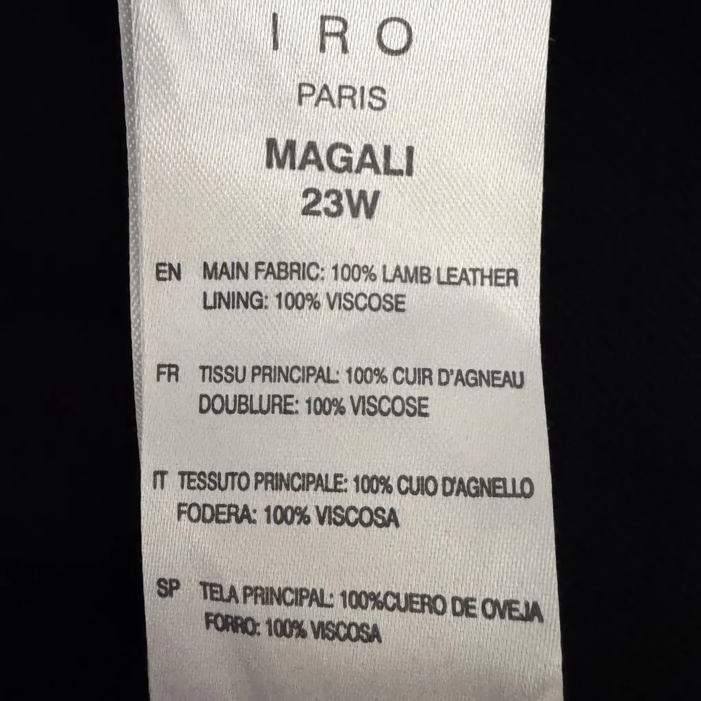Iro High-quality leather skirt Black Leather Never worn - Model View