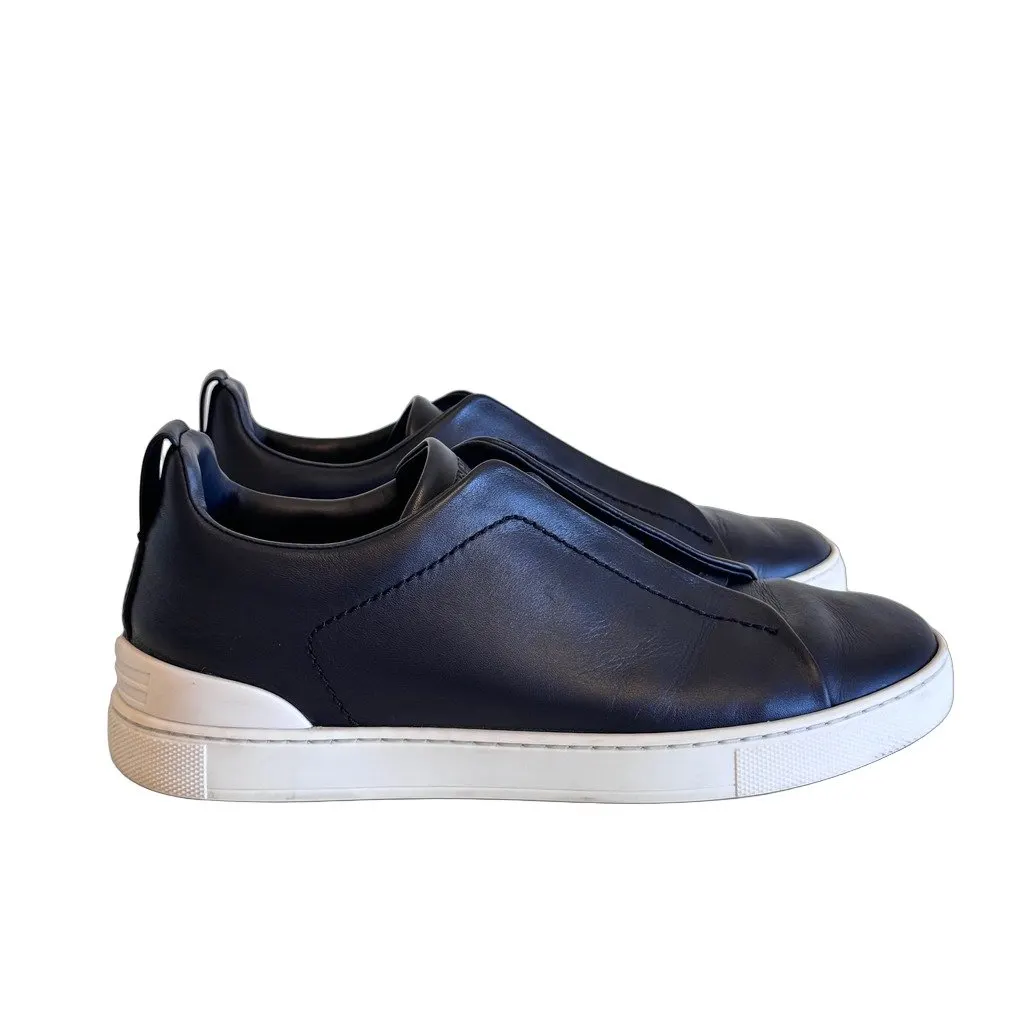 Ermenegildo Zegna Zegna Triple Stitch Navy Navy Leather Very good - Front View
