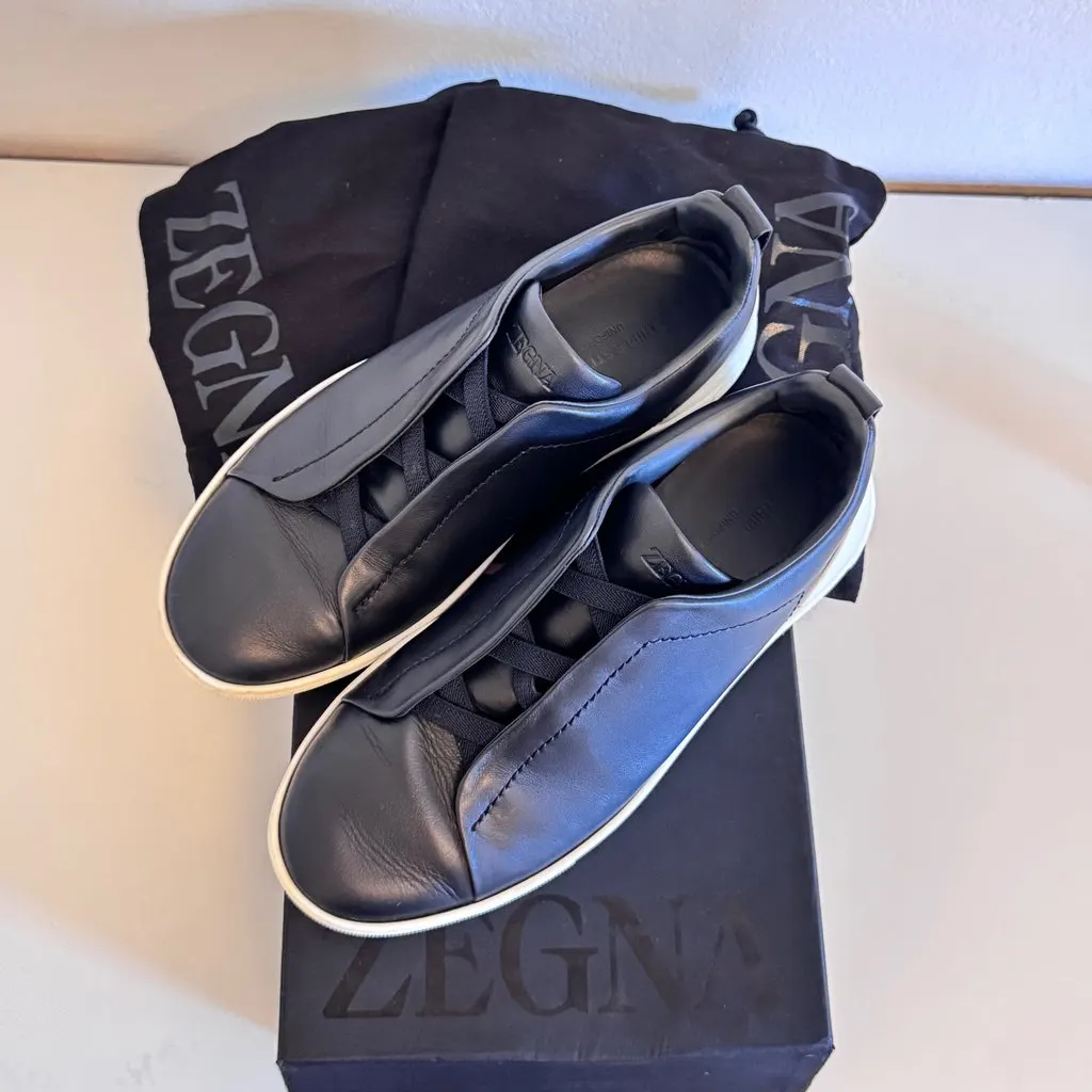 Ermenegildo Zegna Zegna Triple Stitch Navy Navy Leather Very good - Inside View