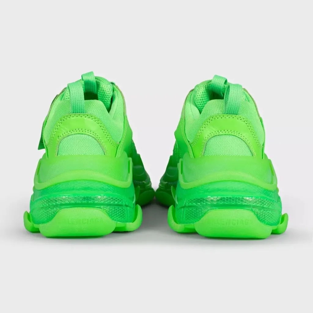 Balenciaga Balenciaga Green Triple S Combination Sneakers, Size 38 Green Polyester Never worn - Back View