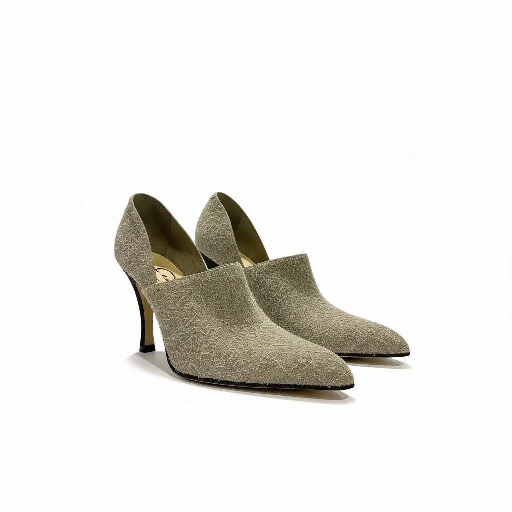 Loewe Loewe Cómic Folded Pumps Khaki Suede Never worn, with tag - Front View