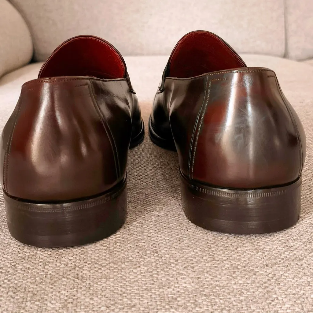 Unsigned Silvano Lattanzi Penny Loafer Brown Leather Never worn - Back View