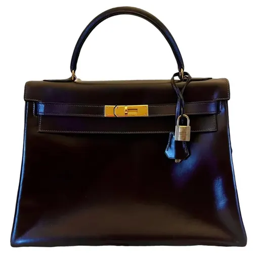 Hermès كيلي 32 بني Box Chocolat Calf ذهبي Hardware GHW