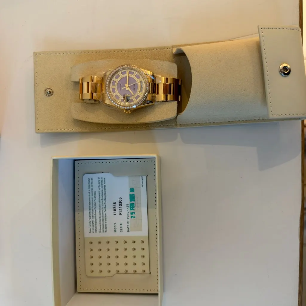 Rolex Day-Date Purple Gold Never worn - Box View