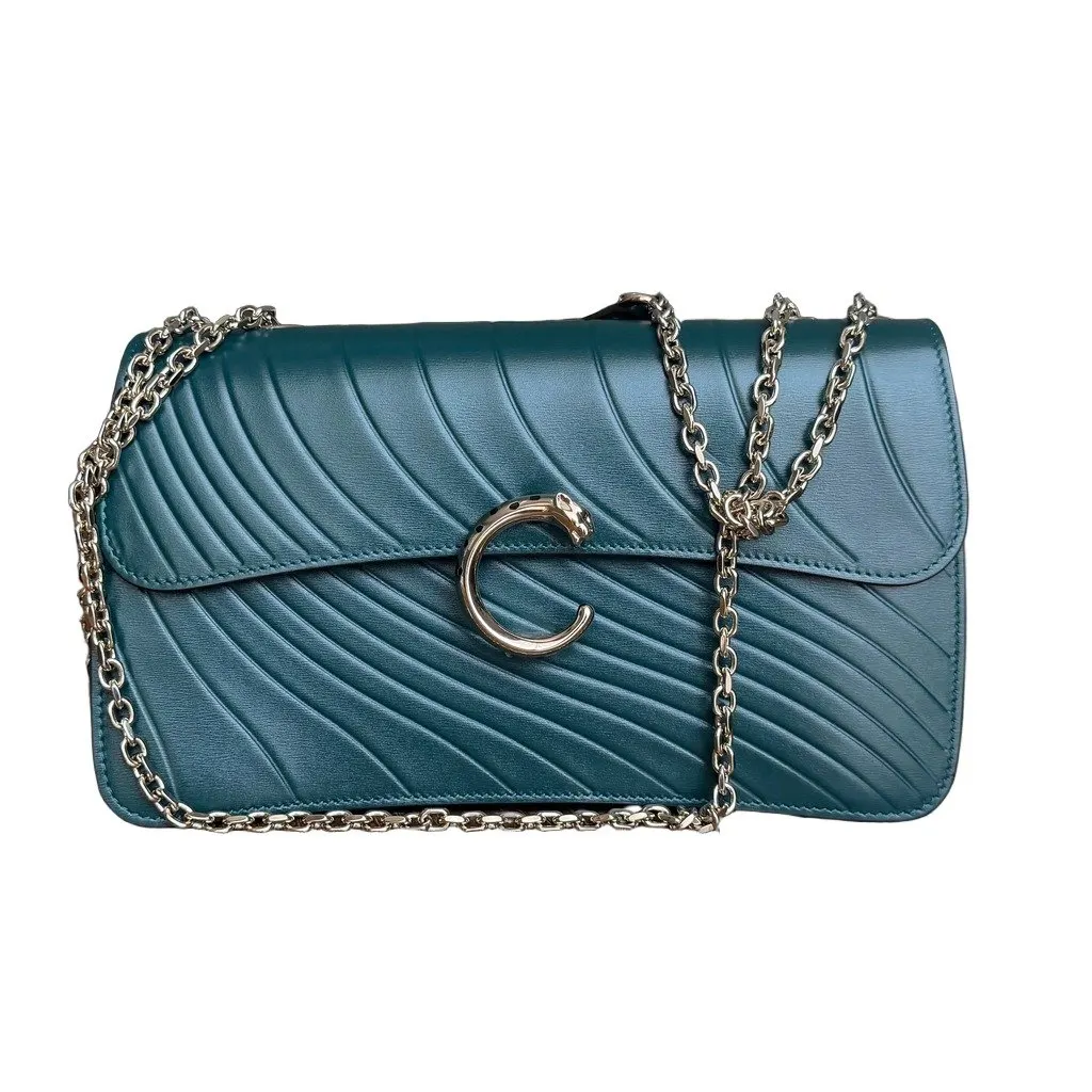 Cartier Panthere C Green Leather Never worn - Front View