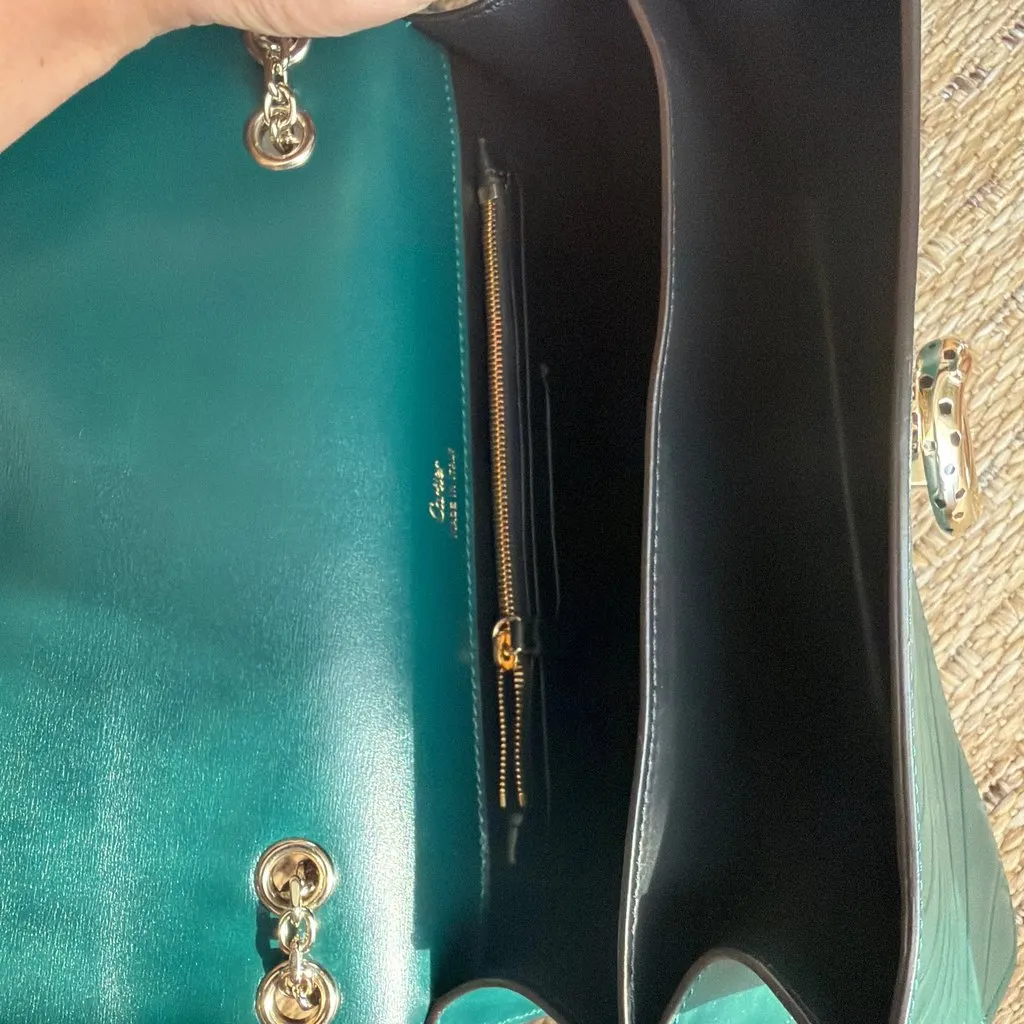 Cartier Panthere C Green Leather Never worn - Model View
