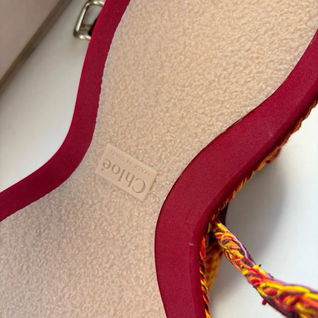 Chloé Meril Woven Sandals MultiColor Canvas Never worn, with tag - Back View