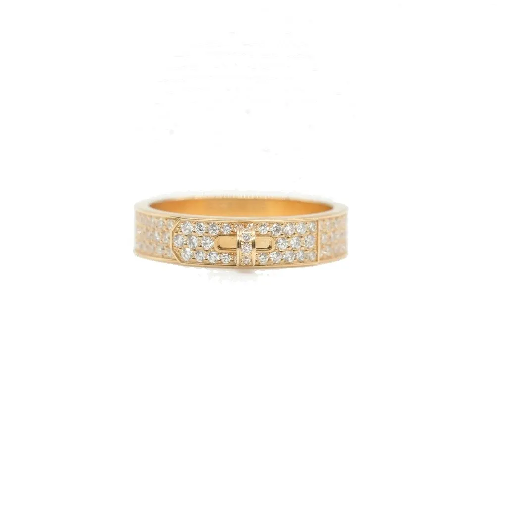 Hermès Kelly RIng, 18K Yellow Gold, Diamonds Size 56 5.7g Gold Rose Gold Good - Front View