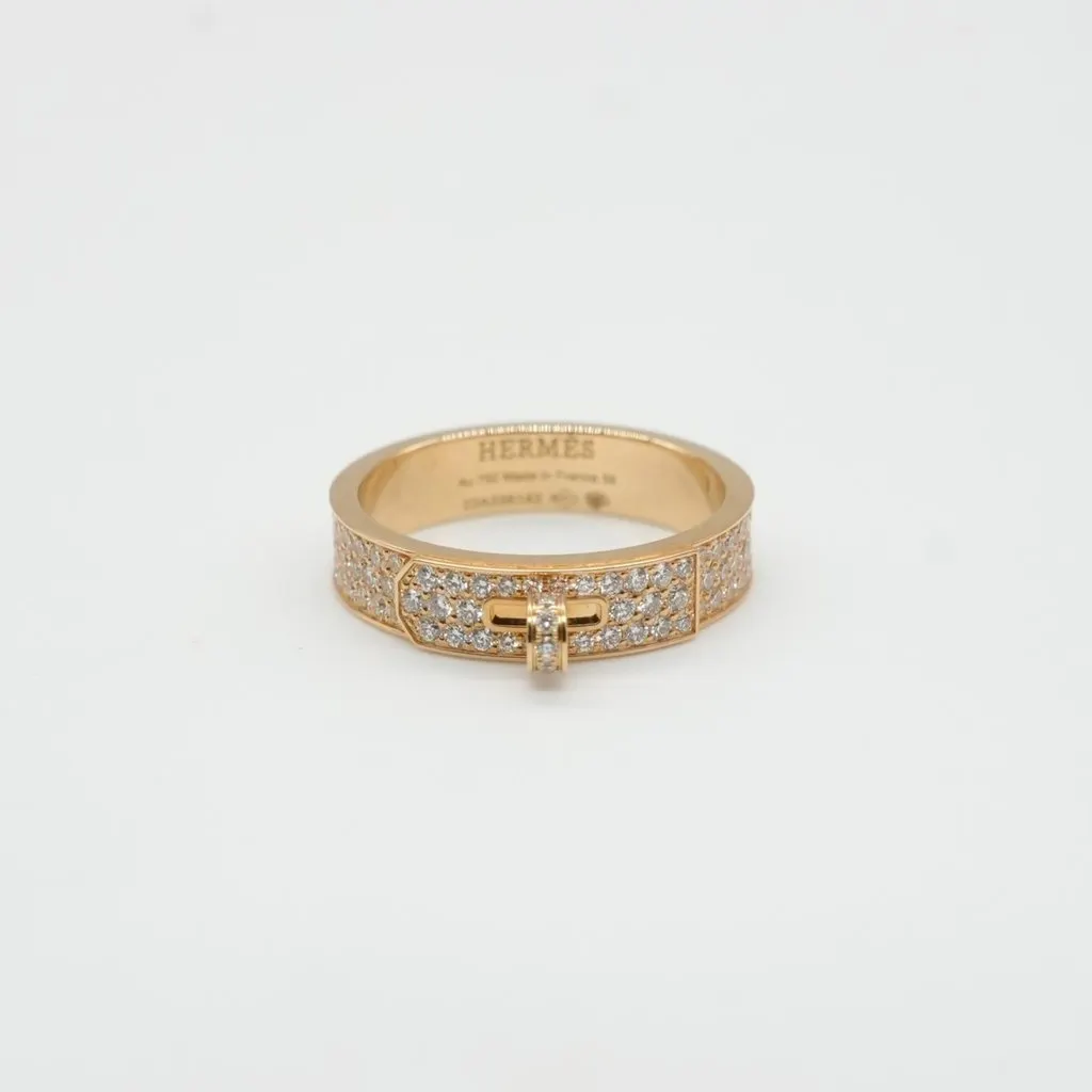 Hermès Kelly RIng, 18K Yellow Gold, Diamonds Size 56 5.7g Gold Rose Gold Good - Inside View