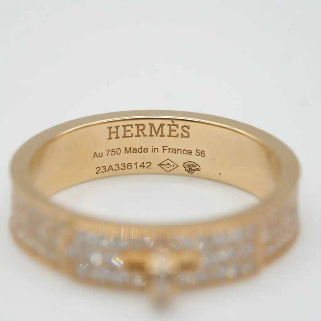 Hermès Kelly RIng, 18K Yellow Gold, Diamonds Size 56 5.7g Gold Rose Gold Good - Model View