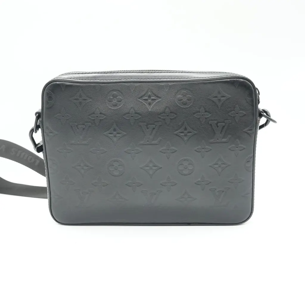 Louis Vuitton Duo Messenger Monogram Shadow Black Leather Good - Back View