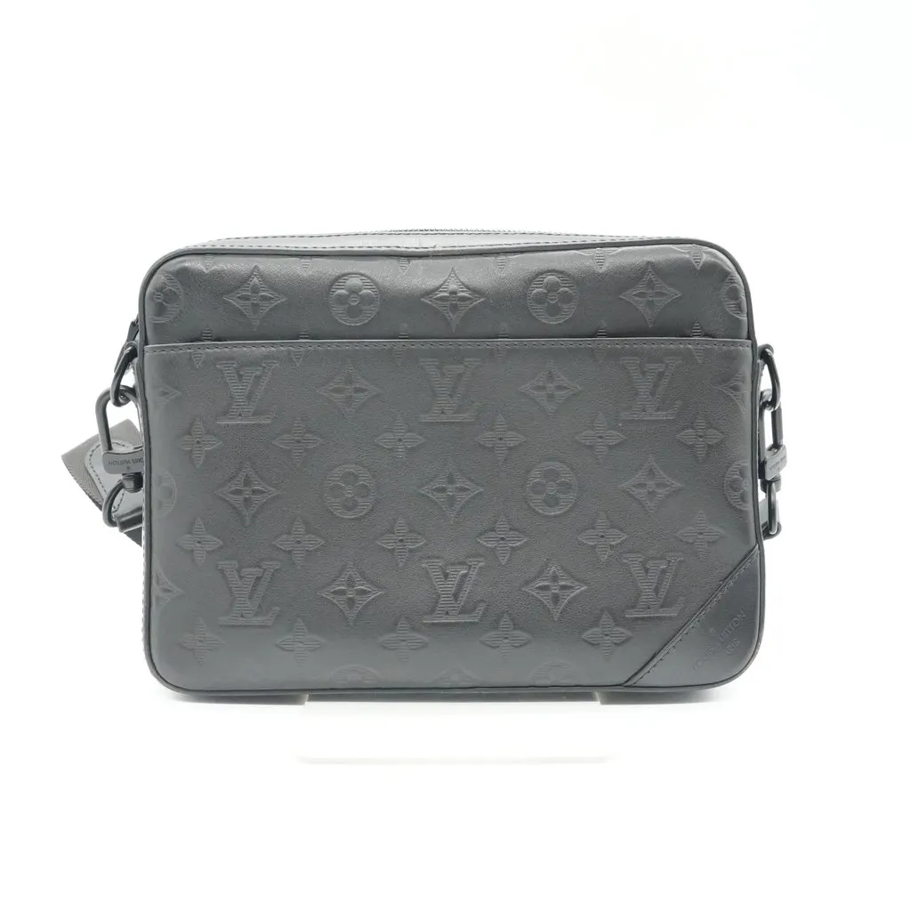 Louis Vuitton Duo Messenger Monogram Shadow Black Leather Good - Front View