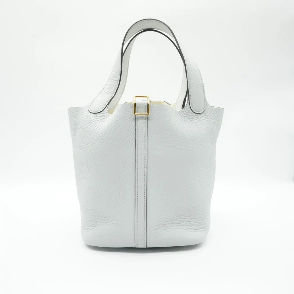 Hermès Picotin Lock 22 W White Leather Fair - Back View