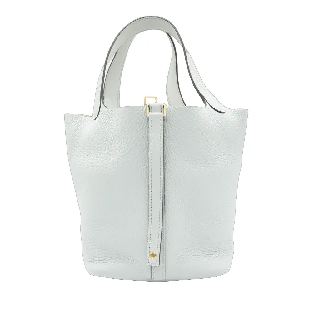 Hermès Picotin Lock 22 W White Leather Fair - Front View