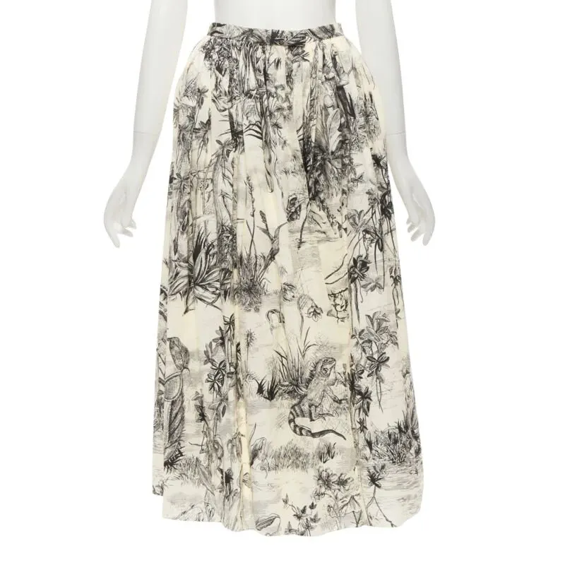 Dior Beige Print Midi Beige Cotton Never worn - Front View