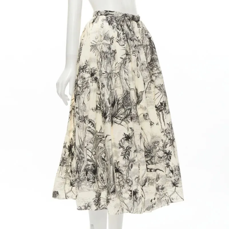 Dior Beige Print Midi Beige Cotton Never worn - Inside View