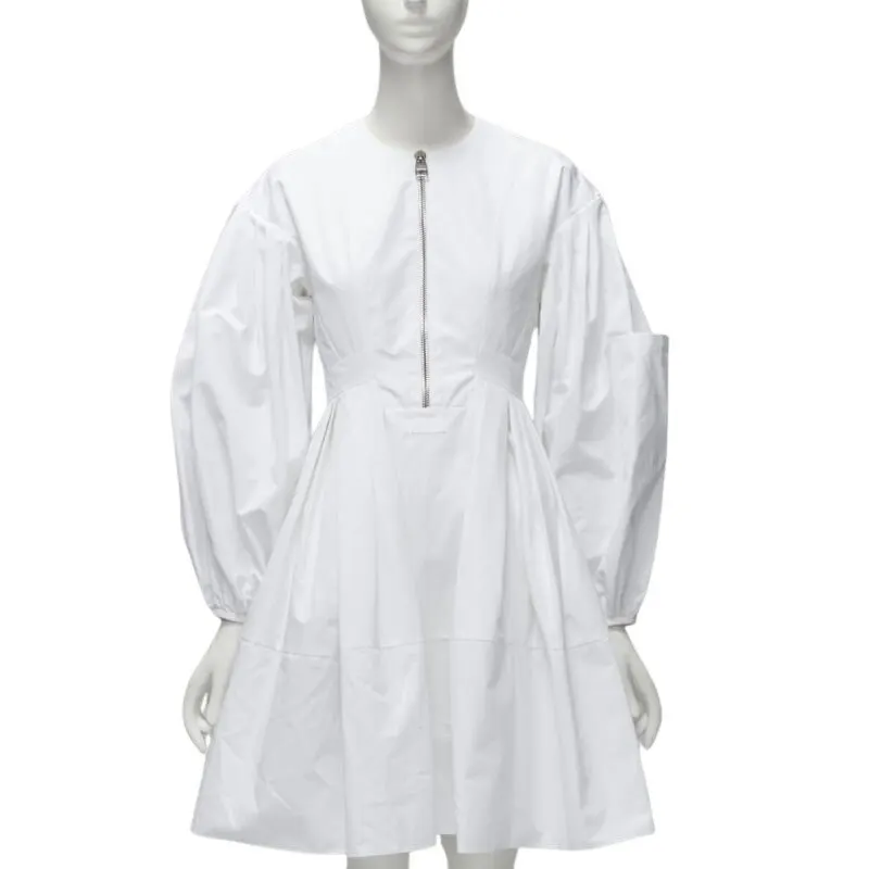 Alexander McQueen White Puff Dress White Cotton Very good - Front View