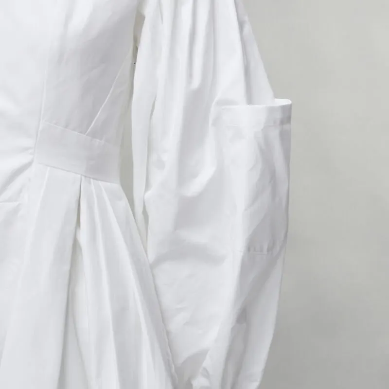 Alexander McQueen White Puff Dress White Cotton Very good - Back View