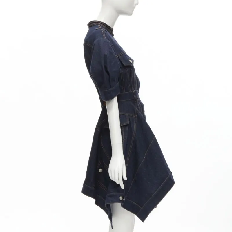 Alexander McQueen Indigo Denim Dress Blue Never worn - Model View