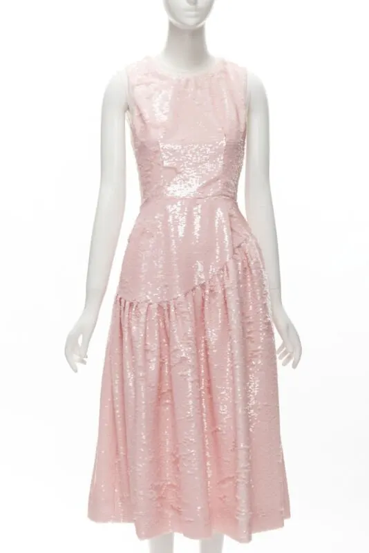 Simone Rocha Blush Sequin Dress Beige Polyester Very good - Front View
