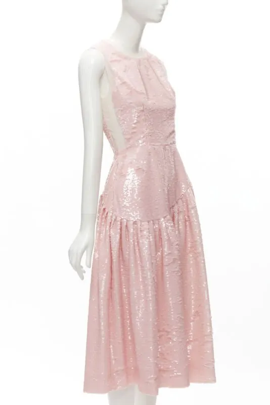 Simone Rocha Blush Sequin Dress Beige Polyester Very good - Inside View