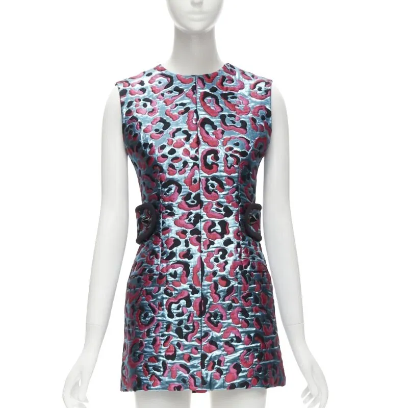 Louis Vuitton Metallic Leopard Blue Polyester Never worn - Front View