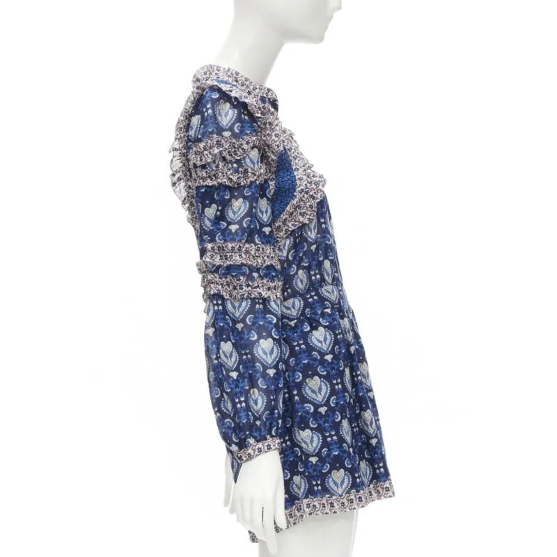 SEA New York Blue Floral Romper Blue Cotton Never worn - Model View