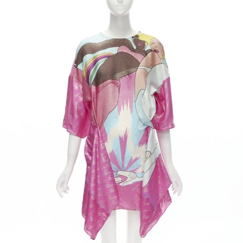 Fendi Metallic Pink Dress Pink Silk Never worn - Front View