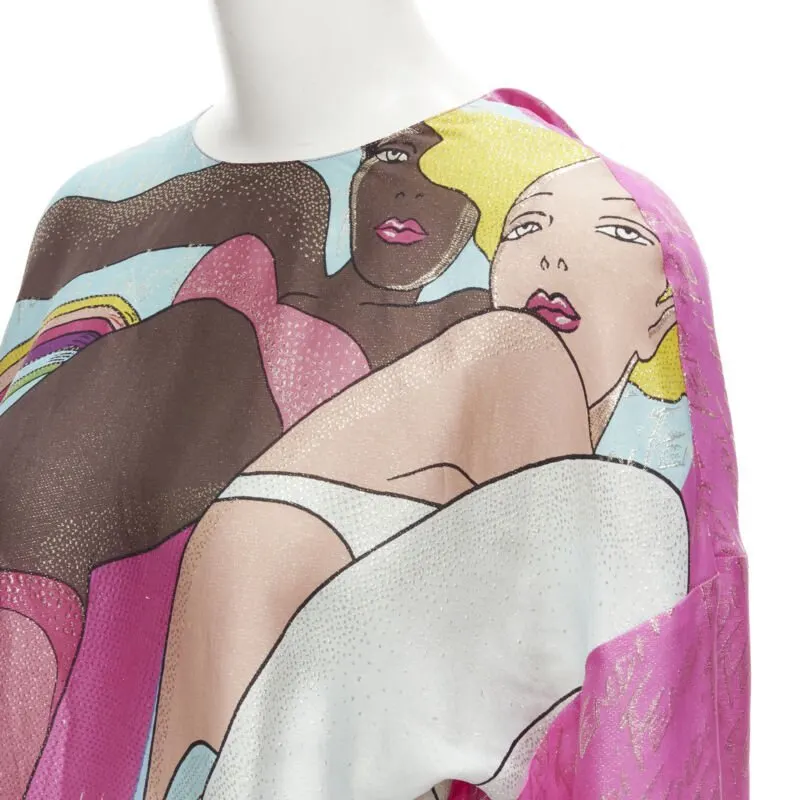 Fendi Metallic Pink Dress Pink Silk Never worn - Back View