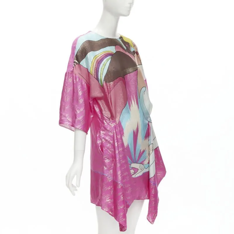 Fendi Metallic Pink Dress Pink Silk Never worn - Inside View