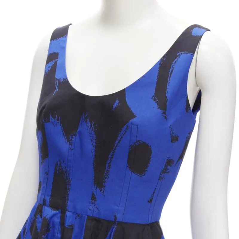 Alexander McQueen Abstract Fit Dress Blue Cotton Never worn - Back View