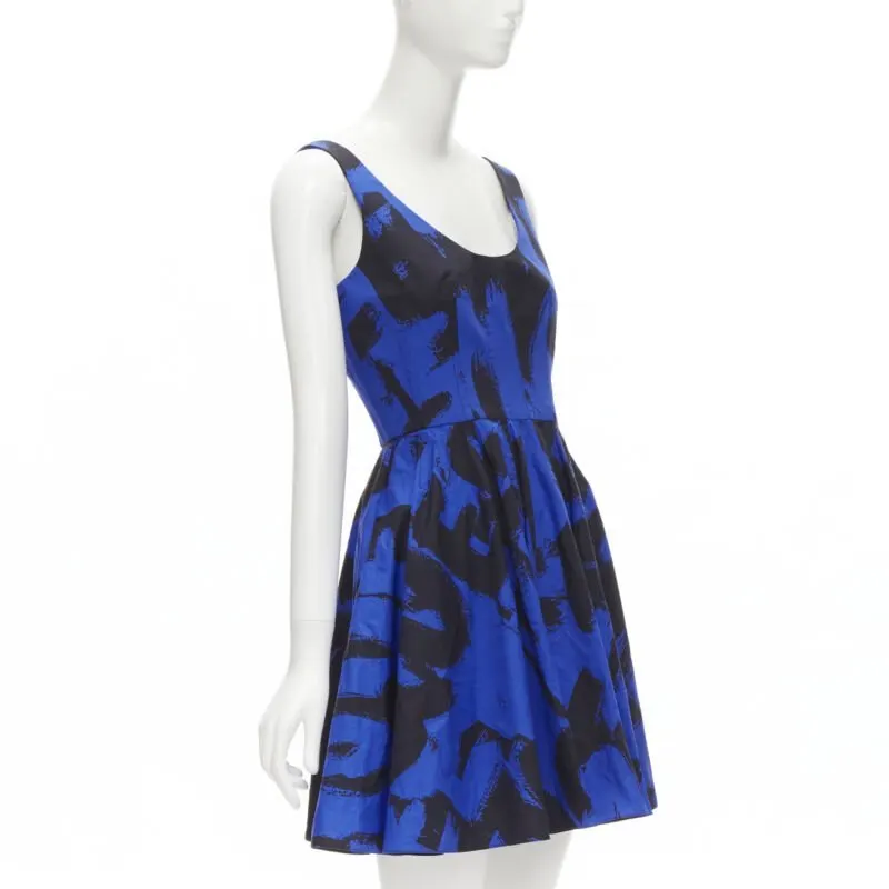 Alexander McQueen Abstract Fit Dress Blue Cotton Never worn - Inside View