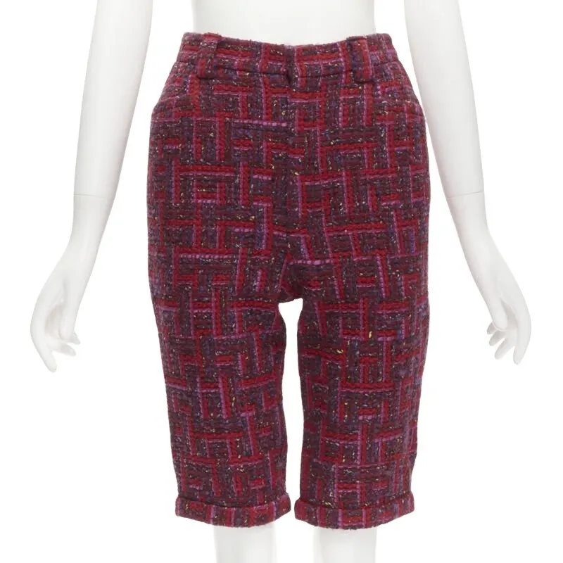 Saint Laurent Geometric Tweed Purple Tweed Never worn - Front View