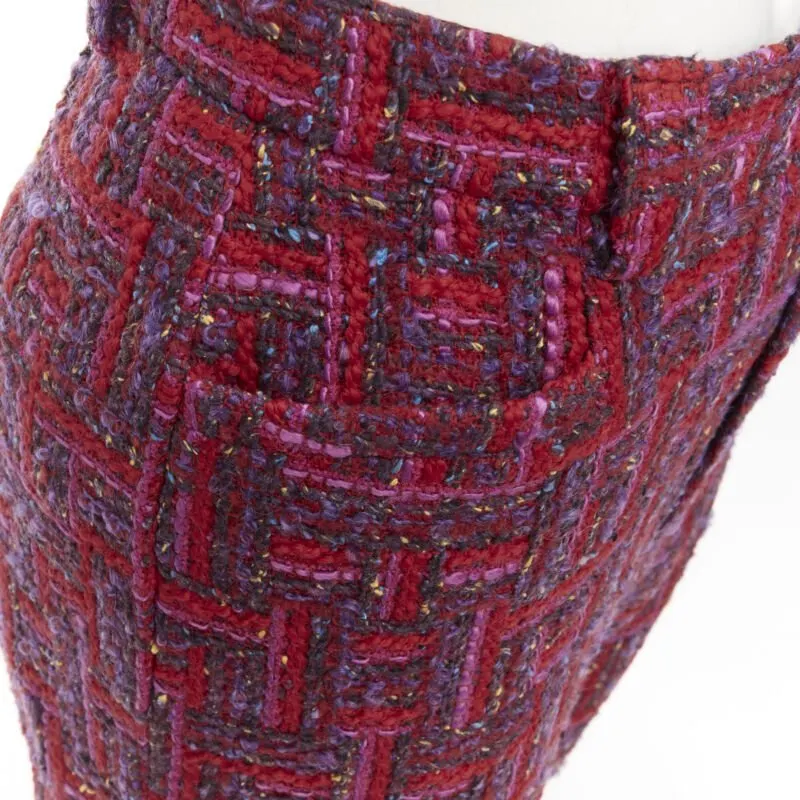 Saint Laurent Geometric Tweed Purple Tweed Never worn - Back View