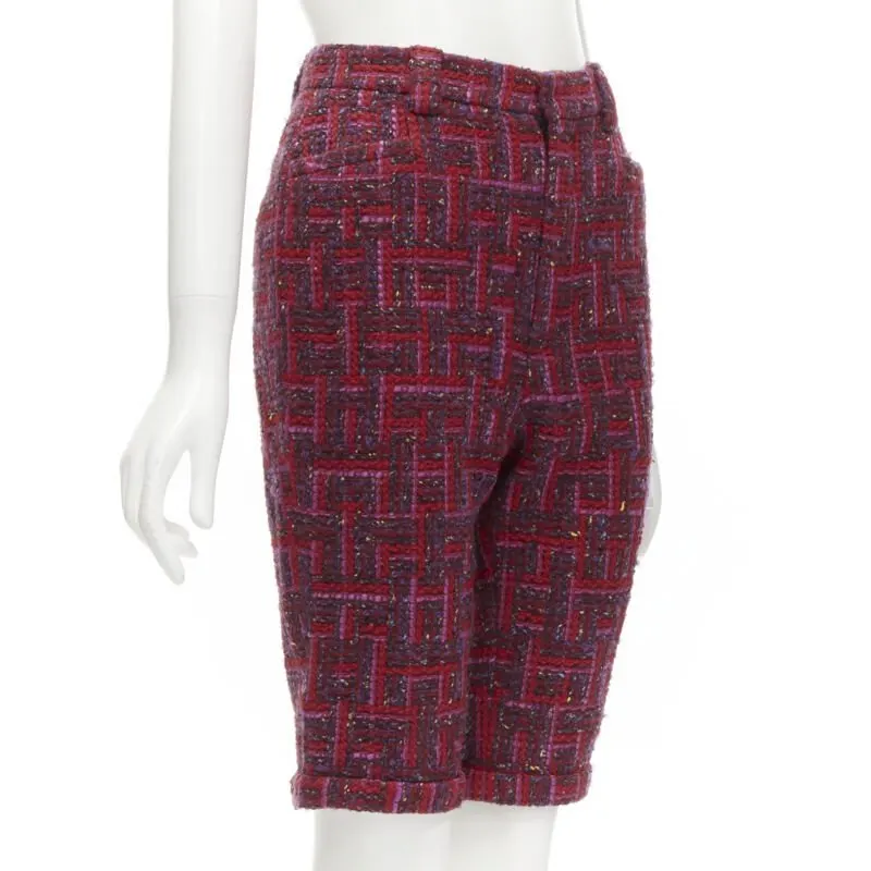 Saint Laurent Geometric Tweed Purple Tweed Never worn - Inside View
