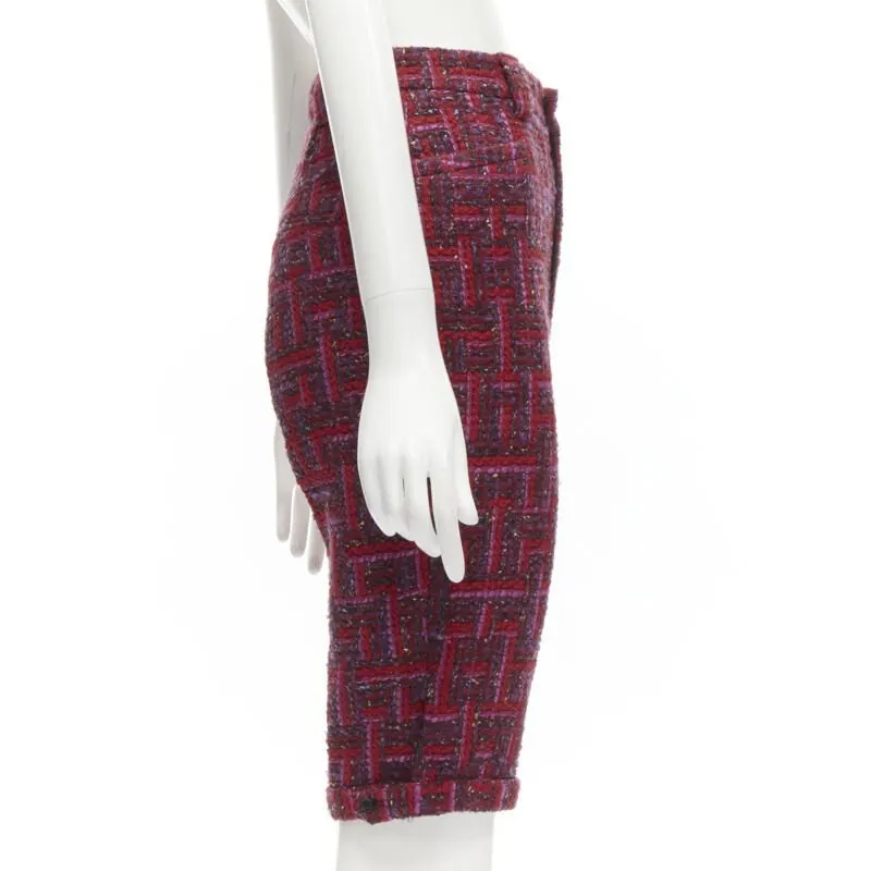 Saint Laurent Geometric Tweed Purple Tweed Never worn - Model View