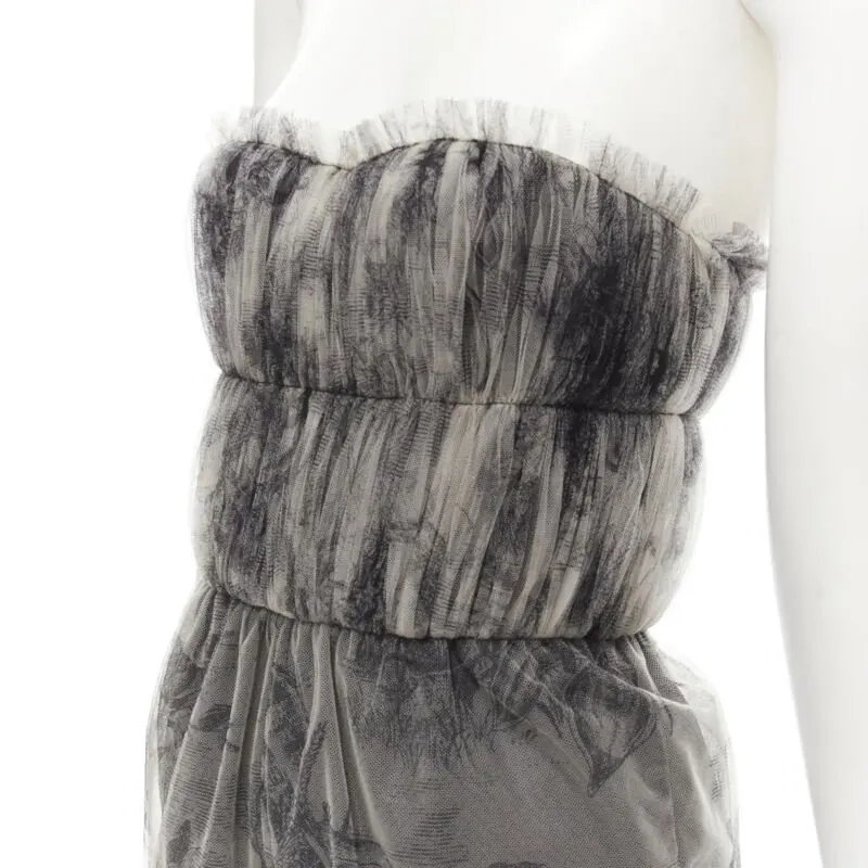 Dior Tulle Gathered Grey Polyamide Never worn, with tag - Back View