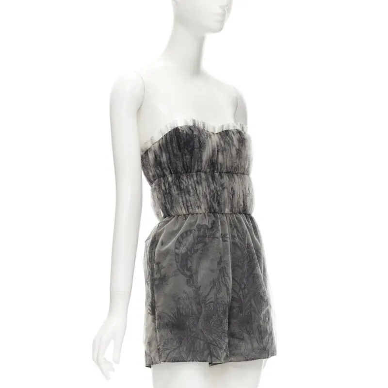 Dior Tulle Gathered Grey Polyamide Never worn, with tag - Inside View