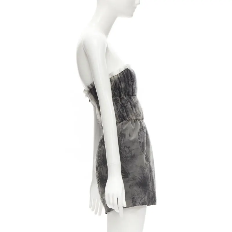 Dior Tulle Gathered Grey Polyamide Never worn, with tag - Model View