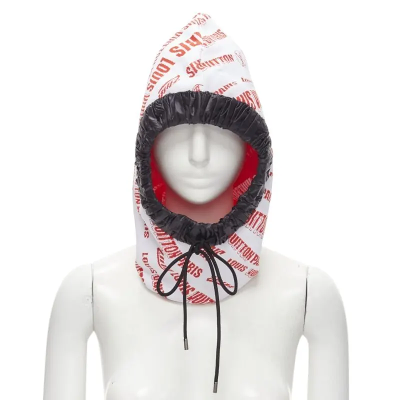 Louis Vuitton Logo Hood Hat White Viscose Never worn - Front View