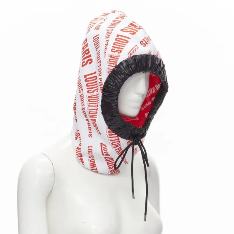 Louis Vuitton Logo Hood Hat White Viscose Never worn - Inside View