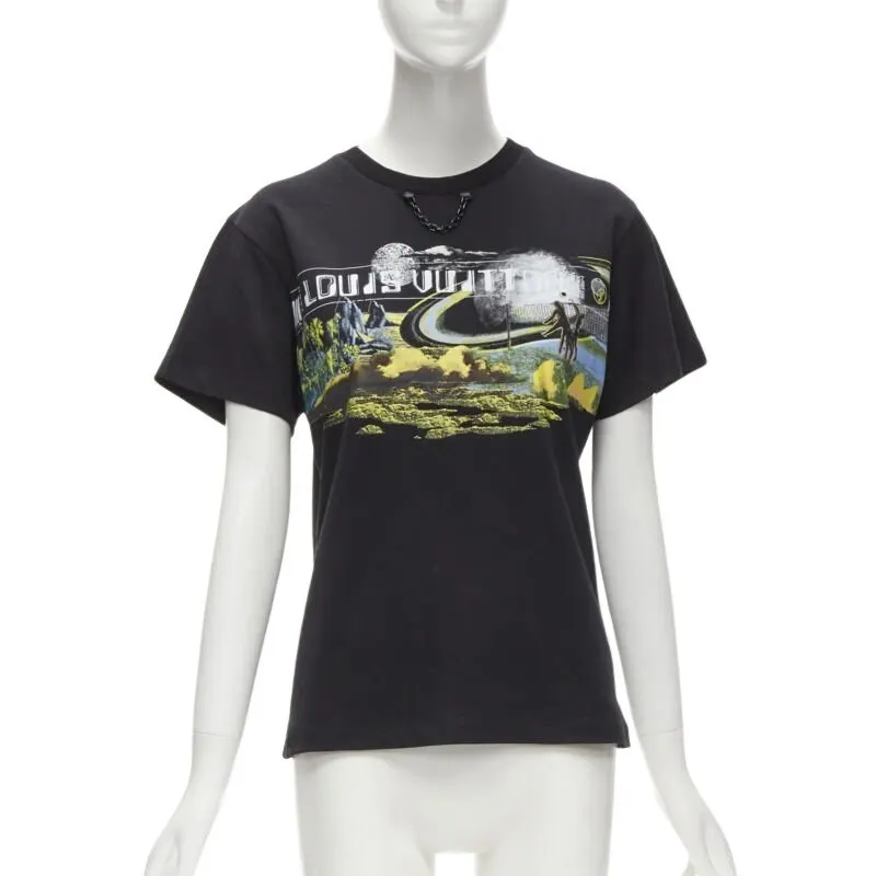 Louis Vuitton Graphic Chain Tee Black Cotton Never worn - Front View