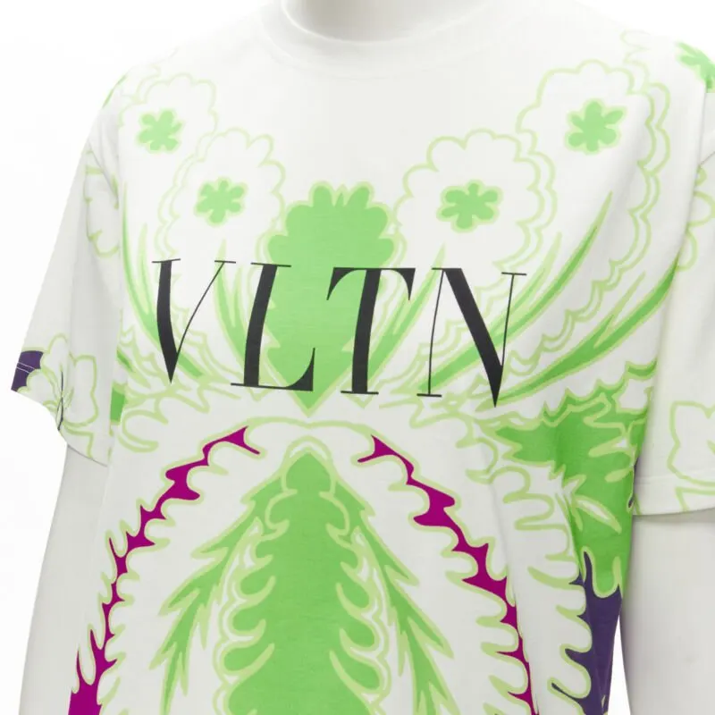 Valentino Floral Print Tee White Cotton Never worn - Back View