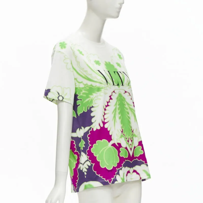 Valentino Floral Print Tee White Cotton Never worn - Inside View