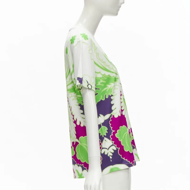 Valentino Floral Print Tee White Cotton Never worn - Model View